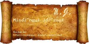 Misángyi József névjegykártya